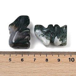 Natural Moss Agate Rabbit Display Decorations&nbsp;G-R007-02H