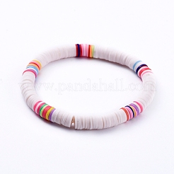 Handmade Polymer Clay Heishi Beads Stretch Bracelets&nbsp;BJEW-JB05087