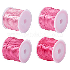 4 Rolls 4 Colors Nylon Satin Rattail Cords&nbsp;NWIR-TA0001-44