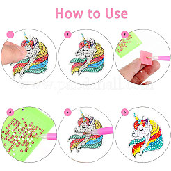 DIY 5Pcs Unicorn Diamond Painting Keychain Kits&nbsp;DIY-SC0016-86