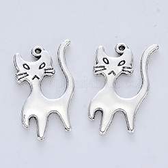 Tibetan Style Alloy Kitten Pendants&nbsp;X-TIBE-R316-067AS-RS