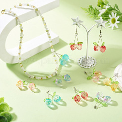 10Pcs 5 Styles Transparent Spray Painted Glass Pendants&nbsp;PALLOY-TADJ00001