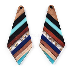 Transparent Resin & Walnut Wood Big Pendants&nbsp;RESI-TAC0017-48-A01