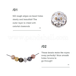 160Pcs 8 Colors Alloy Rhinestone Beads&nbsp;FIND-CW0001-11