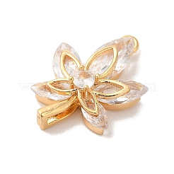 Brass Micro Pave Clear Cubic Zirconia Pendants&nbsp;KK-M294-05G-02