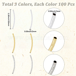 300Pcs 3 Colors Brass Tube Beads&nbsp;KK-PA0001-07
