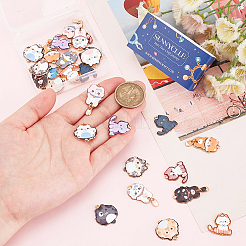 30Pcs 15 Styles Alloy Enamel Pendants&nbsp;ENAM-SC0005-45