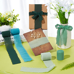 4 Rolls 4 Colors Polyester Raw Edged Ribbon&nbsp;OCOR-NB0001-81A