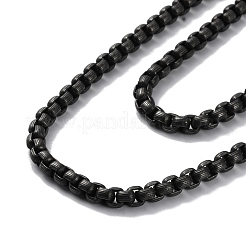 Ion Plating(IP) 304 Stainless Steel Box Chains Double Layer Necklaces&nbsp;NJEW-P288-05AS