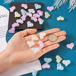 50Pcs 5 Colors Rainbow Iridescent Plating Acrylic Beads&nbsp;RESI-TA0002-19