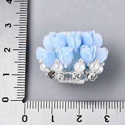 Acrylic with Resin Iron Rhinestone ABS Imitation Pearl Beads&nbsp;OACR-T031-04B
