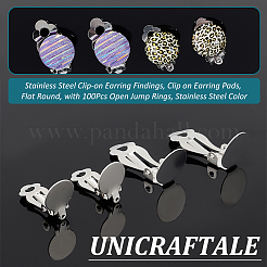 60Pcs 2 Size 304 Stainless Steel Clip-on Earring Findings&nbsp;STAS-UN0051-68