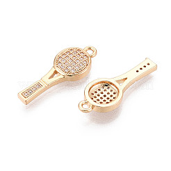Brass Micro Pave Cubic Zirconia Pendants&nbsp;KK-N276-01G