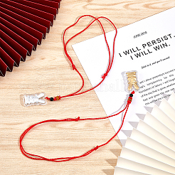 16Pcs 2 Colors Gold Foil Rabbit Pendant Necklaces Set with Red Ropes&nbsp;NJEW-CA0001-08