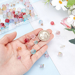 70Pcs 14 Styles Transparent Spray Painted Glass Pendants&nbsp;GLAA-GA0002-16