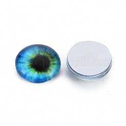 Luminous Eye Printed Glass Cabochons&nbsp;GGLA-WHC0002-10mm