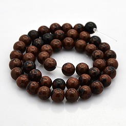 Round Natural Mahogany Obsidian Beads Strands&nbsp;G-N0120-20-8mm