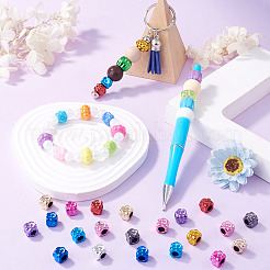 100Pcs UV Plating Opaque Acrylic European Beads&nbsp;PACR-TA0001-32A