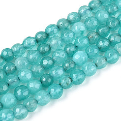 Dyed Natural White Jade Beads Strands&nbsp;G-T139-4mm-60-15