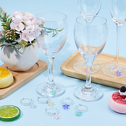 Glass Wine Glass Charms&nbsp;AJEW-SC0001-59