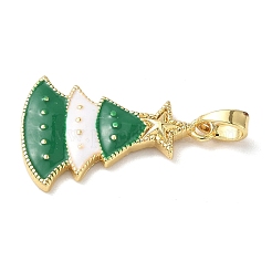 Christmas Brass Enamel Pendants&nbsp;KK-K305-08E-G