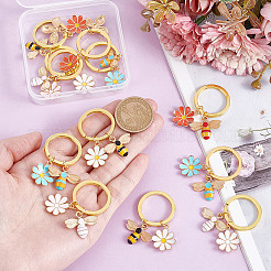 12Pcs 4 Colors Alloy Enamel Keychain&nbsp;KEYC-NB00019