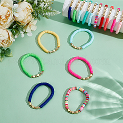 3 Sets 36Pcs Polymer Clay Heishi Beaded Stretch Bracelets&nbsp;BJEW-GO0001-38