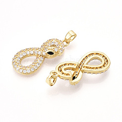 Brass Micro Pave Cubic Zirconia Pendants&nbsp;KK-T070-53G