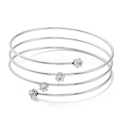 304 Stainless Steel Triple Loops Wire Wrap Bangle&nbsp;BJEW-K227-02P