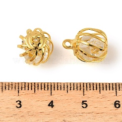 Iron Glass Bead Cage Pendants&nbsp;IFIN-N014-01G-01