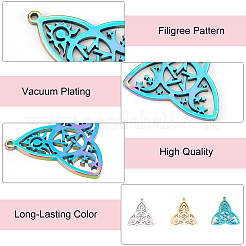 18Pcs 3 Colors 304 Stainless Steel Pendants&nbsp;STAS-DC0010-73