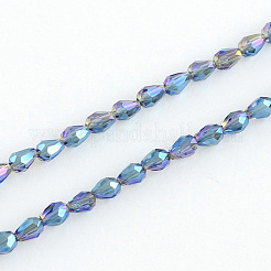 Electroplated Glass Bead Strands&nbsp;EGLA-R147-M