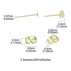 20Pcs 304 Stainless Steel Stud Earring Findings&nbsp;STAS-YW0001-42F