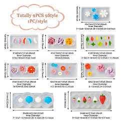 9Pcs 9 Style DIY Shell/Flower/Leaf/Feather Shape Earring Ornament Silicone Molds&nbsp;DIY-TA0004-28
