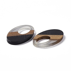 Opaque Resin & Walnut Wood Pendants&nbsp;RESI-M027-02E