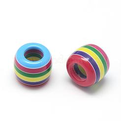Opaque Stripe Resin European Beads&nbsp;RESI-S344-04