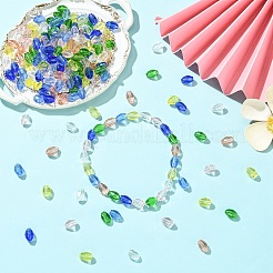 210Pcs 7 Colors Transparent Glass Beads&nbsp;GL-YW9D8D-02