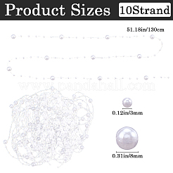 10 Strands Acrylic Imitation Pearl Beaded Trim Garland Strand&nbsp;OCOR-GF0001-45-10