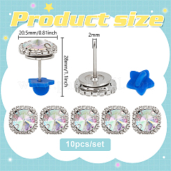 10Pcs Alloy Glass Rhinestone Brooches&nbsp;AJEW-PH01688