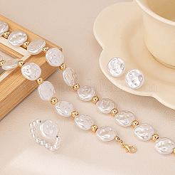 Flat Round Plastic Pearl Beaded Necklaces & Beaded Bracelets & Stud Earrings & Rings Sets&nbsp;FS-WG25F9C-01