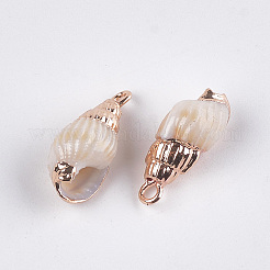 Electroplate Spiral Shell Pendants&nbsp;SSHEL-T006-12