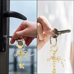 Brass Micro Pave Cubic Zirconia & Alloy Pendant Decorations&nbsp;HJEW-YW00460-01