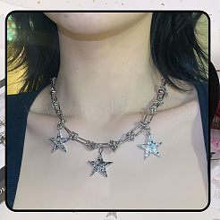 2Pcs 2 Styles Alloy Star Necklace Sets for Women&nbsp;NJEW-SC0001-51