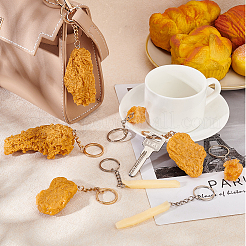 8Pcs 5 Style Imitation Food Keychains&nbsp;KEYC-FG0001-03