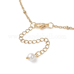 Ocean Alloy Enamel Whale Tail Shell Shape Starfish Pendant Brass Cable Chain and 304 Stainless Steel Satellite Chain Bib Necklaces for Women&nbsp;NJEW-JN05815-03