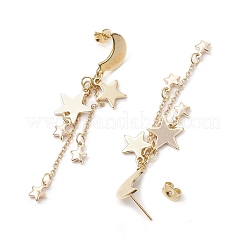 Moon & Star 304 Stainless Steel Dangle Stud Earrings&nbsp;EJEW-TA00504