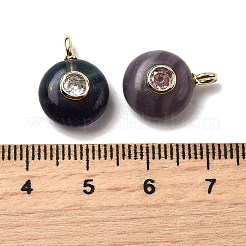 Natural Fluorite Flat Round Pendants&nbsp;X-G-H318-01G-A-02