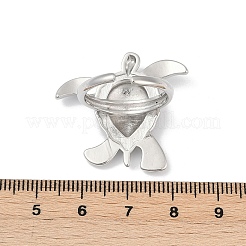 Sea Turtle Brass Cuff Rings for Women&nbsp;RJEW-A059-06P