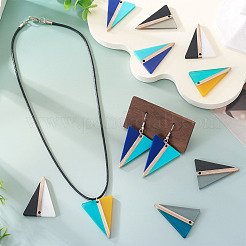 10Pcs 5 Colors Resin & Wood Pendants&nbsp;RESI-TA0004-52