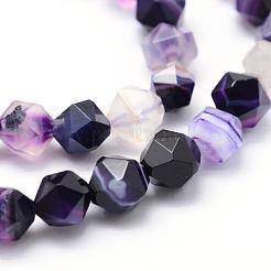 Natural Striped Agate/Banded Agate Beads Strands&nbsp;G-F523-03B-8mm